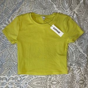 Garage Cropped Baby Tee in Linden Green